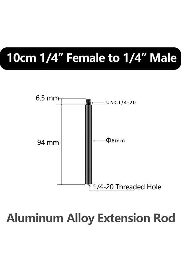 Extension Rod I Aluminum Alloy Extension Rod 1/4"-20 & 3/8"-16 Male Female Threads Multi-Size Suppor