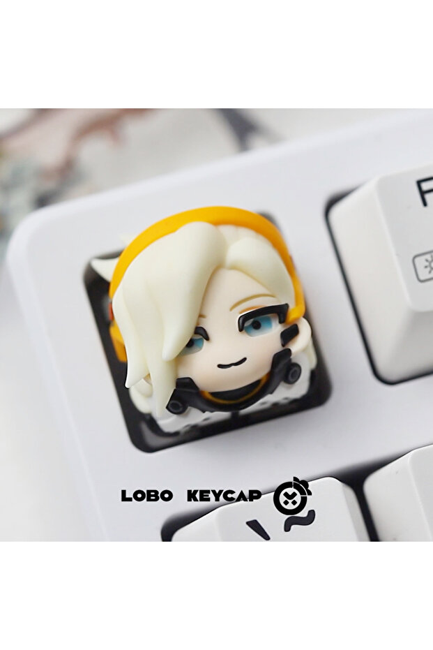 Mercy Overwatch Keycap D.VA Kiriko Mercy Game Character Personalized Resin Mechanical Keyboard Attac