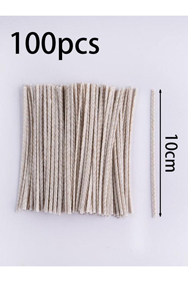 10cm 100Pcs 6/10/15/20Cm Waxed Cotton Candle Wicks Smokeless Wax Core DIY Soybean Wax Core Woven Ker