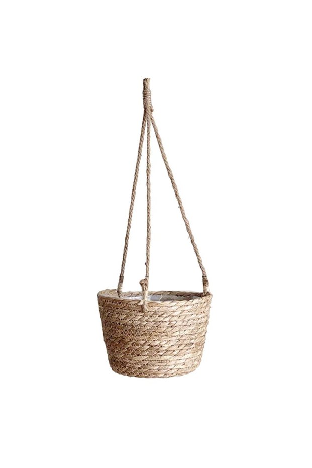 Primary color Garden Hanging Planter Macrame Plant Storage Basket Jute Rope Woven Indoor Outdoor Flo