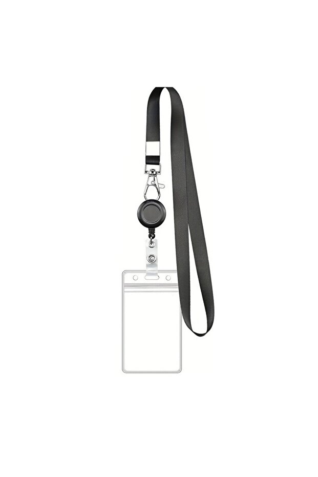 B Bview Art PVC ID Card Holder with Black Retractable Lanyard Snap Hook - Adjustable Badge Reel Nec.