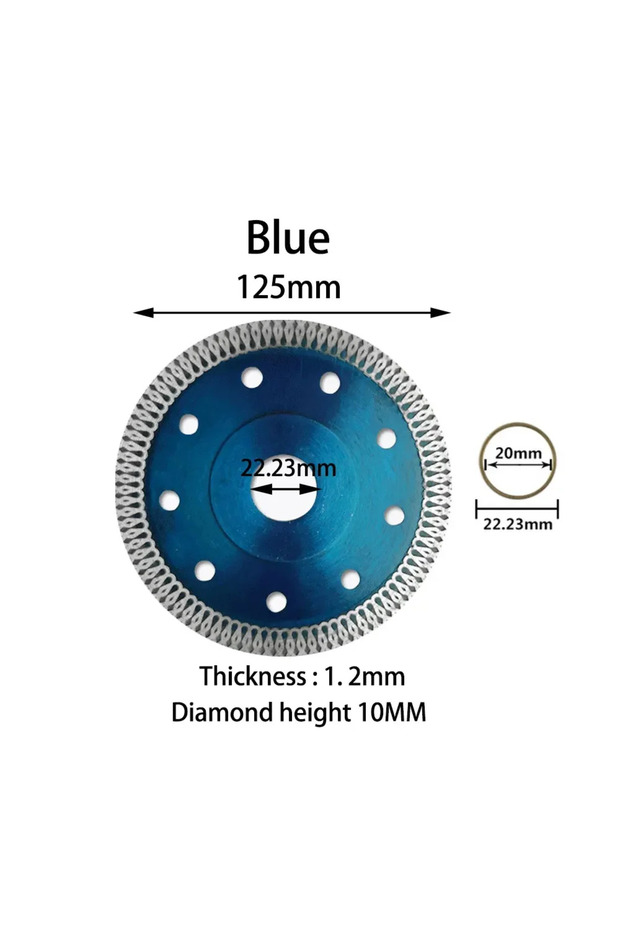 Blue 125mm 105MM/115MM/125MM Turbo Diamond Saw Blade Granite Marble Cutting Disc Porcelain Tile Cera