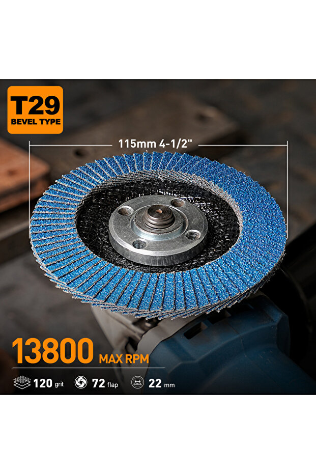 5 قطع أقراص تجليخ T29 بدرجة خشونة 120، 2/5 قطع أقراص تجليخ للجلاخة الزاوية 115 مم، أقراص جلخ 4.5 بوصة