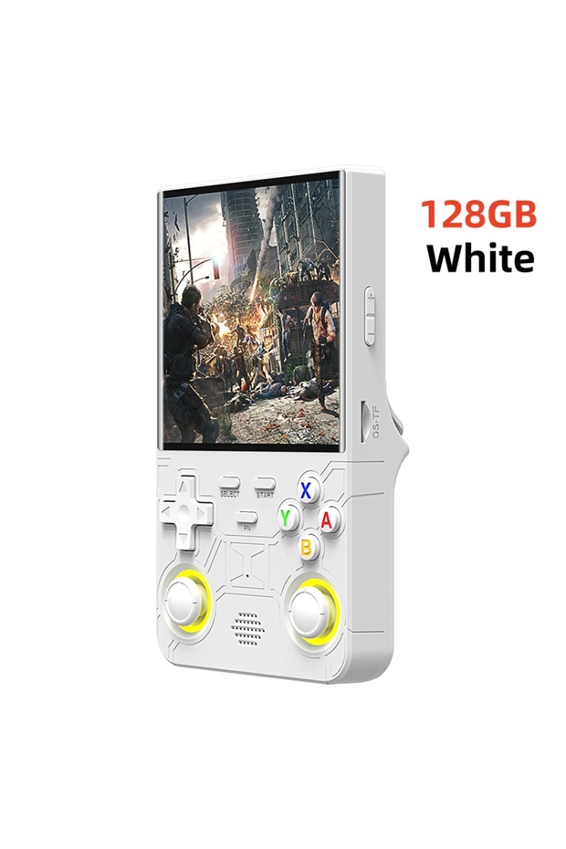 White 128GB R36 Ultra Handheld WIFI Game Player 4 Inch IPS Screen Open Source Retro Video Player 64G