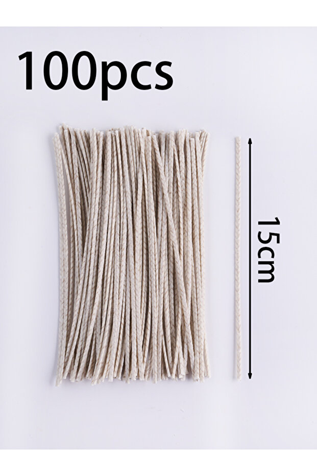 15cm 100Pcs 6/10/15/20Cm Waxed Cotton Candle Wicks Smokeless Wax Core DIY Soybean Wax Core Woven Ker