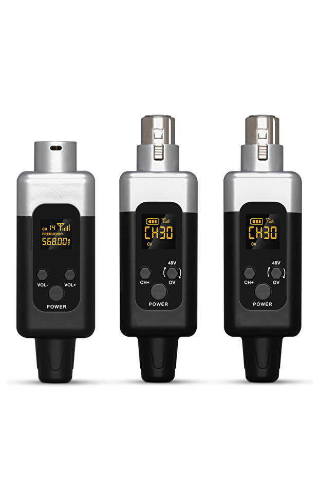 محول ميكروفون لاسلكي KDES U2 48V/0V UHF ثنائي الميكروفونات، جهاز إرسال واستقبال XLR
