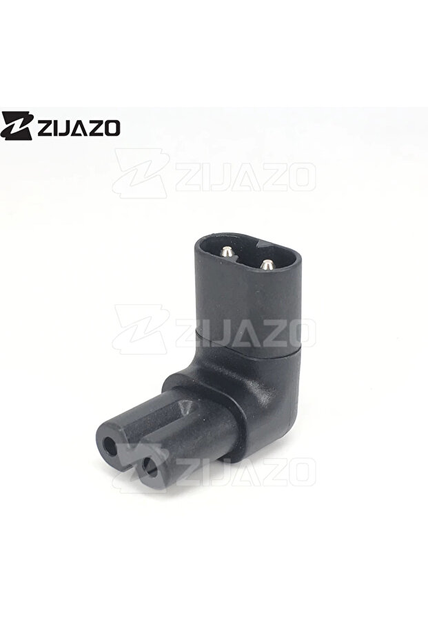 Down Angled Black ZIJAZO 1Pc IEC 320 2-Pin C7 Female To C8 Male Right Angled AC Power Adapter Conver