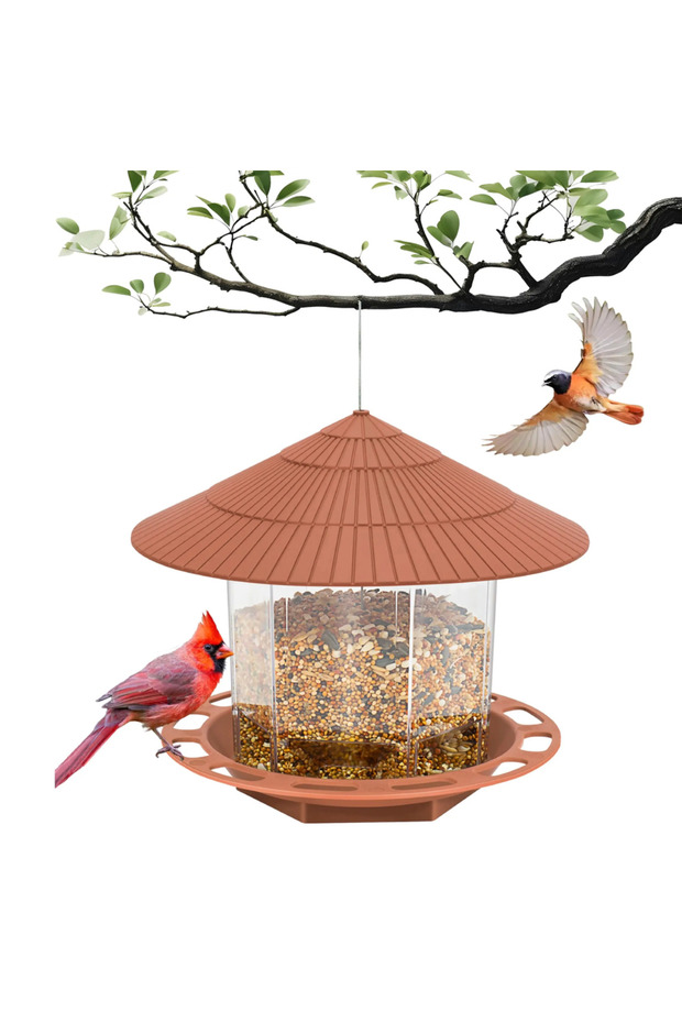 Carton Packaging Domed Automatic Bird Feeder Hanging Food Feeding Tool Gazebo Outdoor Birds Feeder M