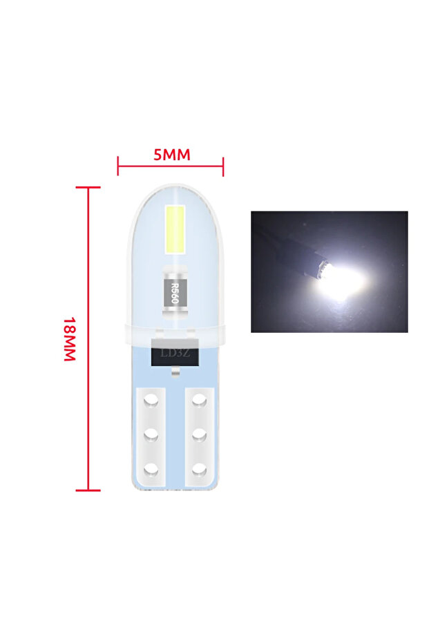 10pcs White 10pcs T5 W3W LED Bulb 3014 2SMD Super Bright Car Interior Dashboard Instrument Lamp Sili