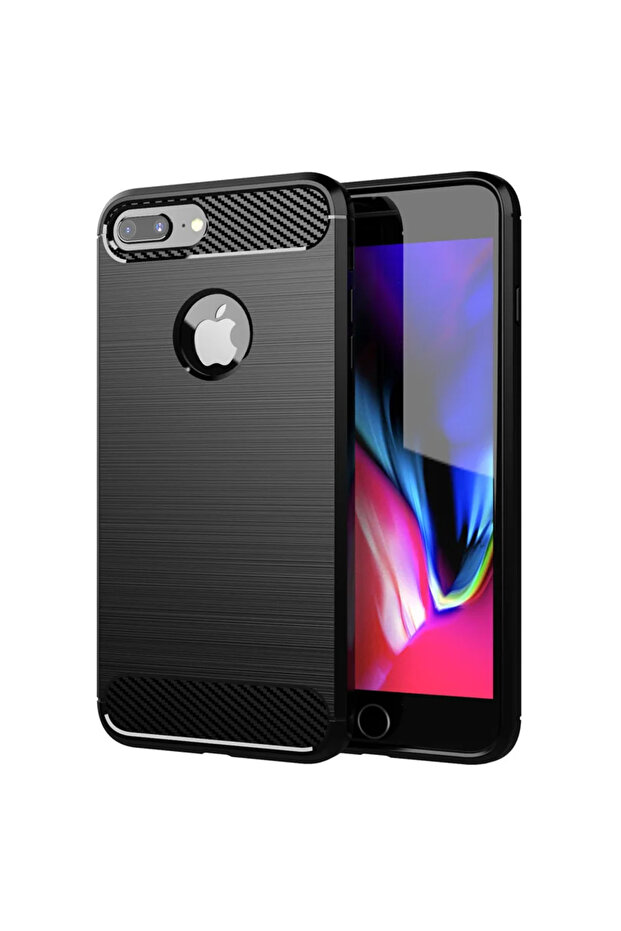 For iPhone 7 Plus Black Soft Phone Case For iPhone XR XS Max X Carbon Fiber TPU ShockProof Back Cove