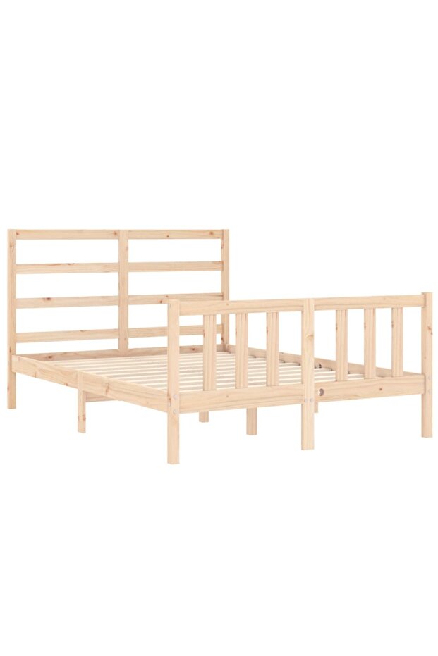 4FT Bed Frame with Headboard, Small Double, Solid Wood - 5