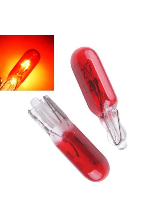 10 مصابيح LED حمراء للسيارة W2W T5، مصابيح هالوجين 12 فولت 1.2 واط، مصابيح داخلية جانبية للسيارة
