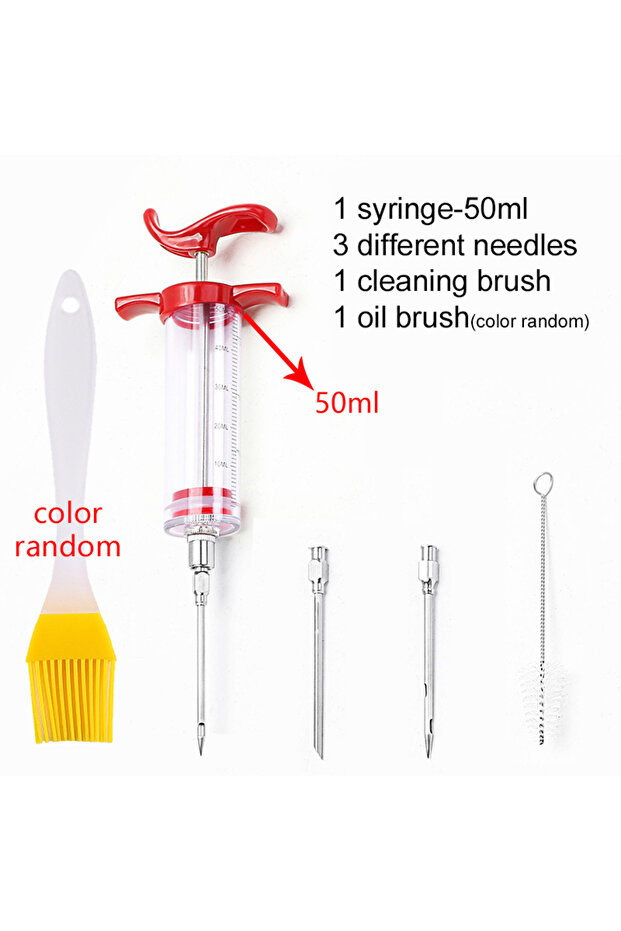 50mlHJZ 3BTZT1MS1YS 30/50ml Marinade Injector with Needle Plastic Seasoning And Baking Sauce Turkey