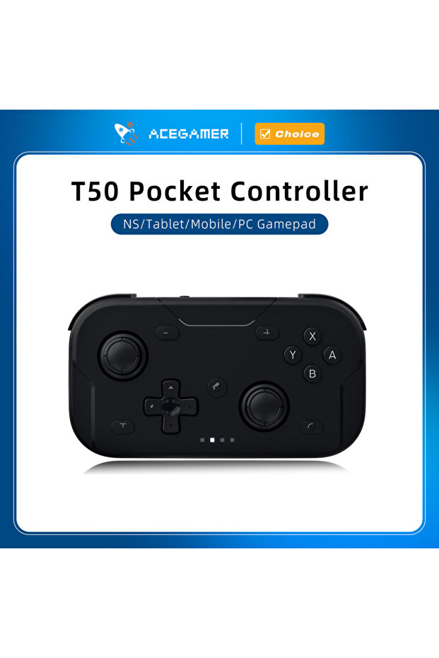 وحدة تحكم ألعاب محمولة أسود اللون من AceGamer مع عصا تحكم بتقنية Hall وتردد 1000 هرتز، متوافقة مع أجهزة Switch/Sw