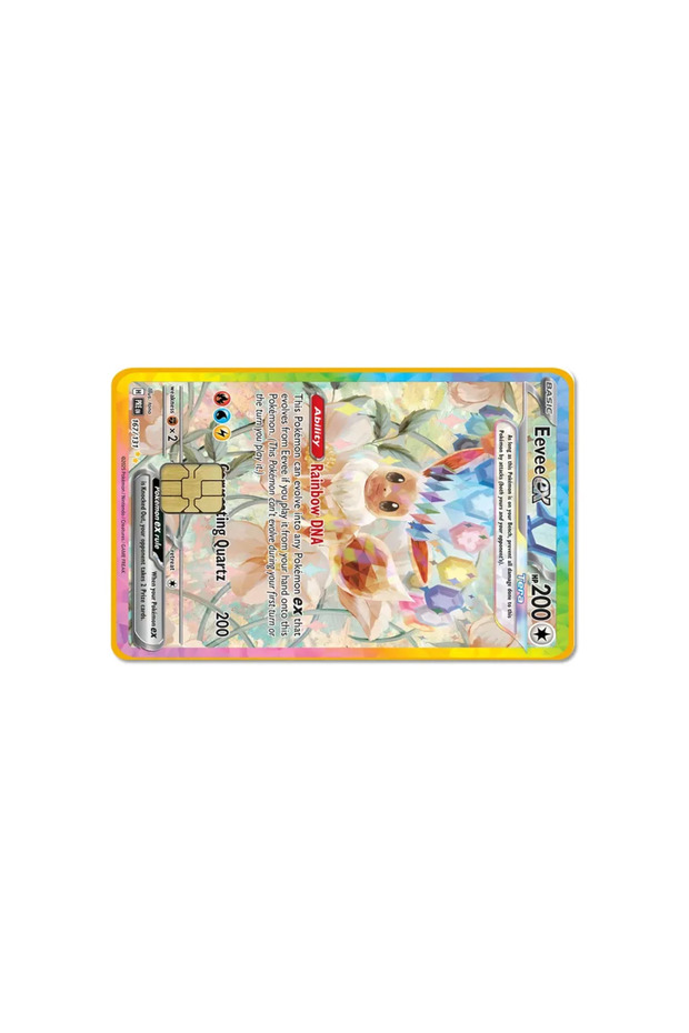 Bandai 9 Anime Pokemon PTCG Eevee Bank Card Sticker Waterproof Sticker Bus Pass Diy Deca