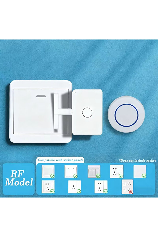 مفتاح زر دائري صيني الصنع، تحكم لاسلكي، أداة إطفاء وإطفاء ضوء، زر ضغط أوتوماتيكي ذكي - 1