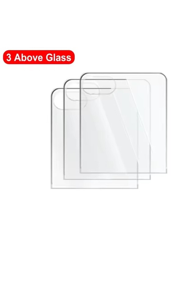 for Z Flip 7 3Pc Above Back Tempered Glass Outer Screen Protector for Z Flip 7 2025 HD Protective
