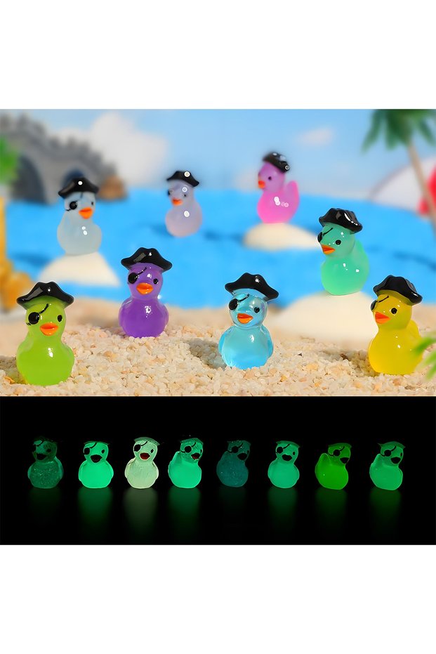 20pcs Random Color 10/20PCS Pirate Duck Figurines Mini Resin Animals For DIY Fairy Garden Glass Cont
