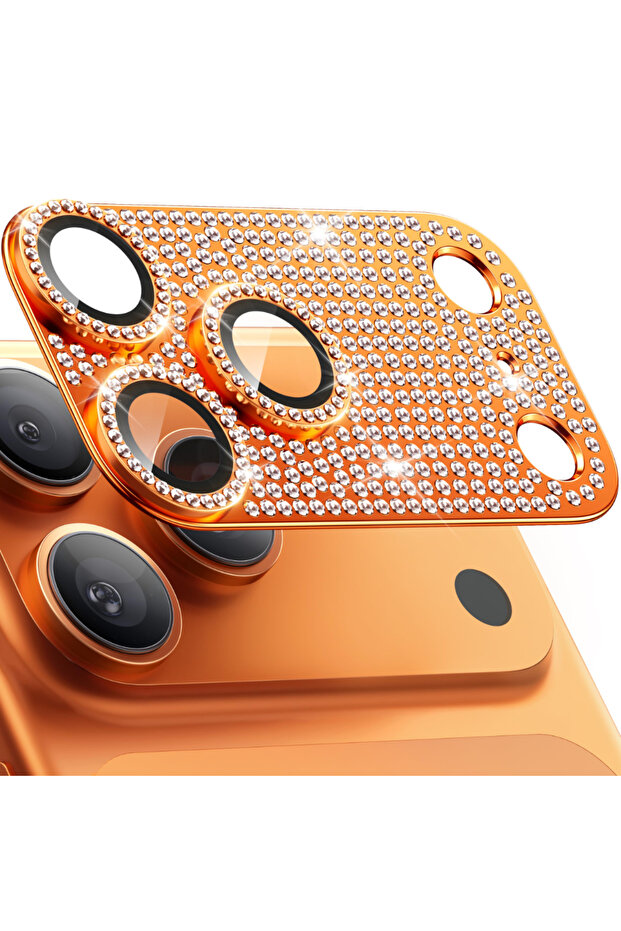 واقي عدسة الكاميرا من الزجاج المقوى، برتقالي اللون، من NNBILI، قطعة واحدة، لهاتف iPhone 17 Pro Max.