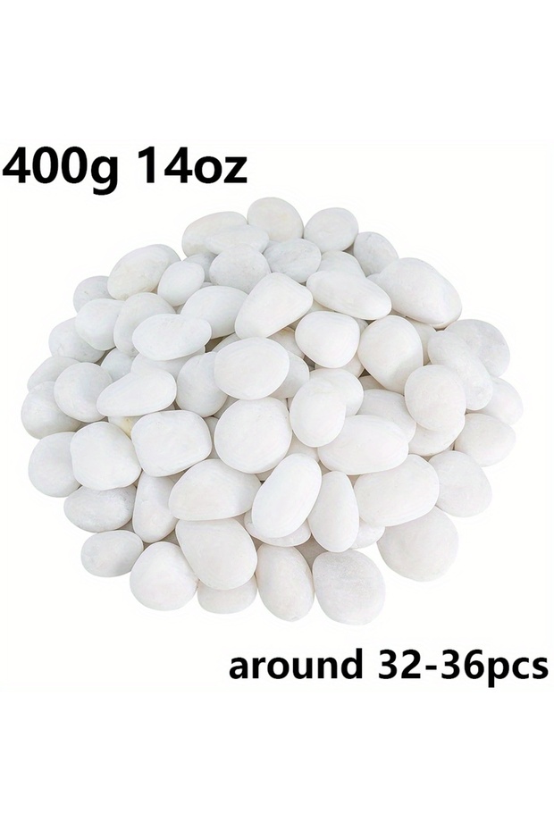 400g 200/400g White High Polished Natural Pebbles 2-3cm Courtyard Landscape Decoration Rocks Peddles