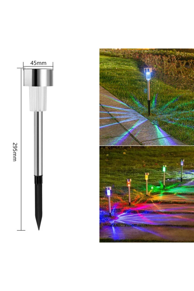 Sliver-Multicolor1PC Solar Outdoor Lights Garden Lamp Solar Powered Waterproof Landscape Path Outdoo