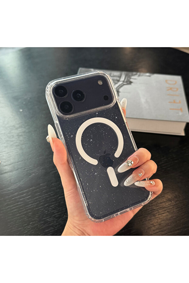 غطاء حماية فاخر بنقشة سماء مرصعة بالنجوم لهاتف iPhone 17 Pro Max TSSFTM-CX، شفاف.