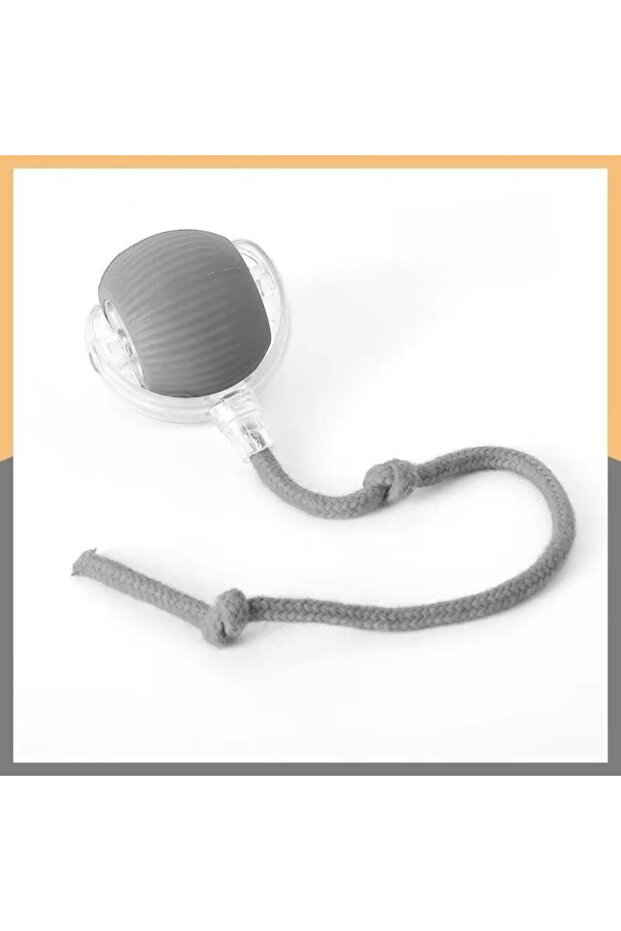 Grey New Cat Interactive Ball Toys Silicone Automatic Rolling Ball With Long Tail Teaser Smart Pet E