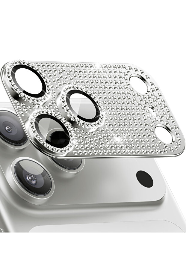 For iPhone 17Pro Silver NNBILI 1Pcs Tempered Glass Full Cover Camera Lens Protector for iPhone 17 16