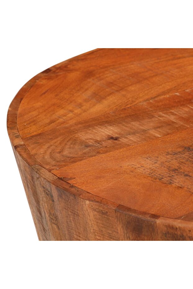 Coffee table, Ø 52x30 cm, solid raw mango wood - 2