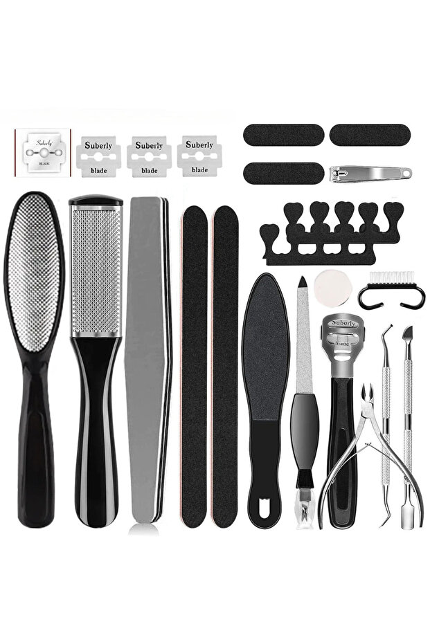 23pcs Professional Heavy-Duty Toenail Clipper Set for Ingrown & Thick Toenails,Smooth Feet with Stai
