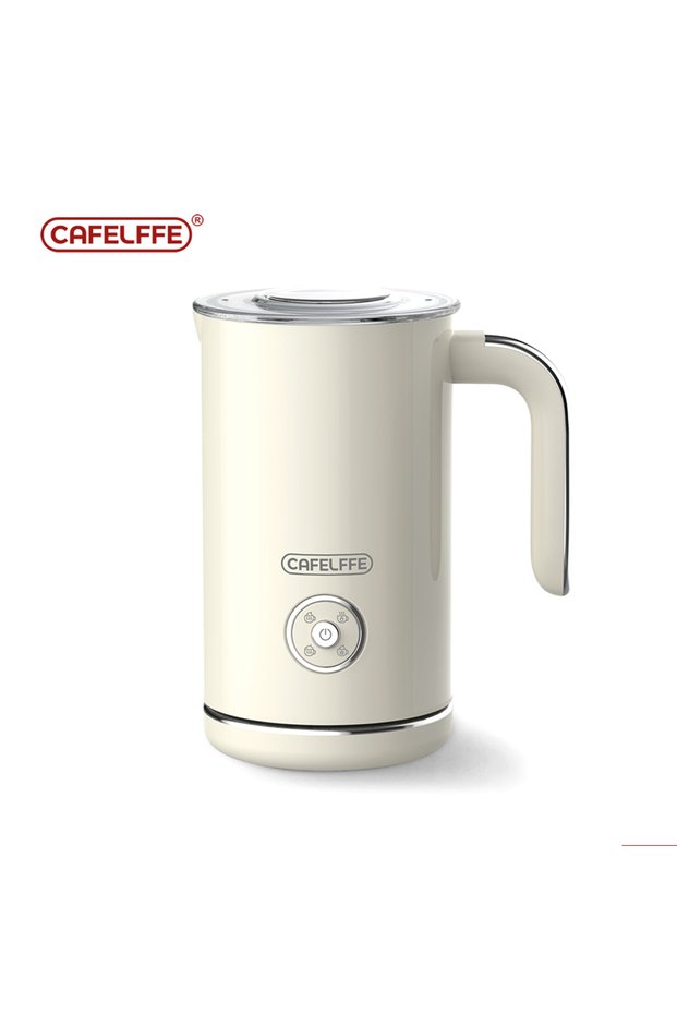 EU Light Yellow Cafelffe 4in1 Electric Milk Frother Frothing Foamer Chocolate Mixer Cold/Hot Latte