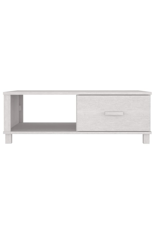 Coffee table, white, 100x55x35 cm, solid pine wood - 5
