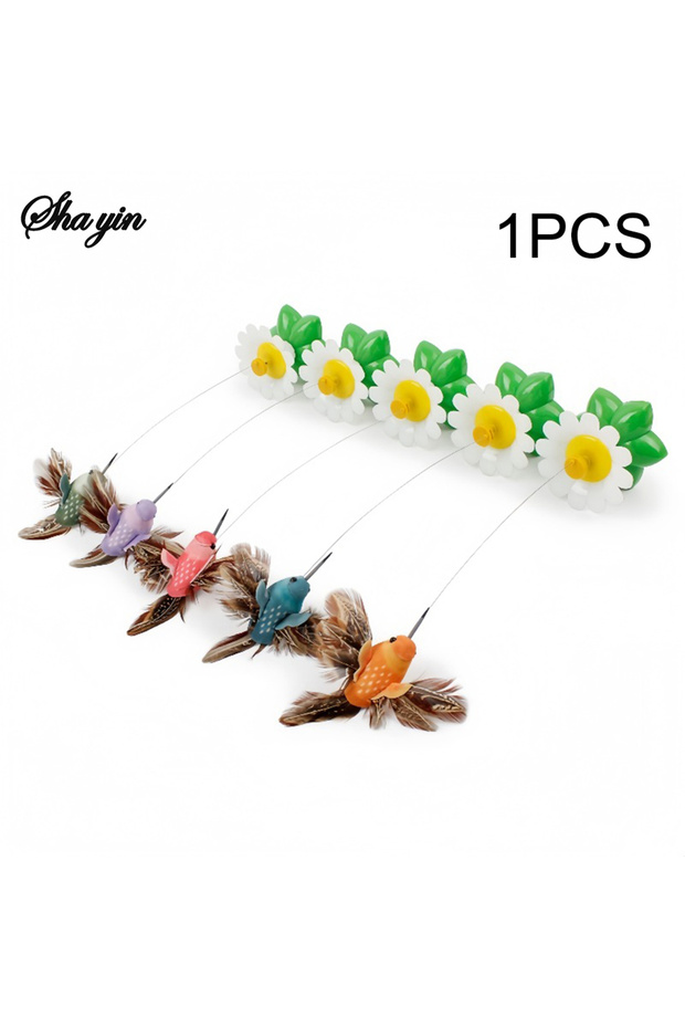 B Electric Flying Bird Teasing Stick Automatically Spins Around Hummingbird, Cat Self Hi Toy
