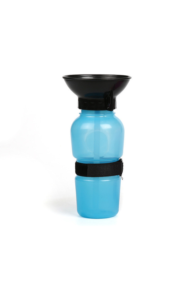 Blue 500ml Outdoor Portable Pet Dog Cat Water Bottle Extrusion Large Dog Travel Water Cup Drinking W
