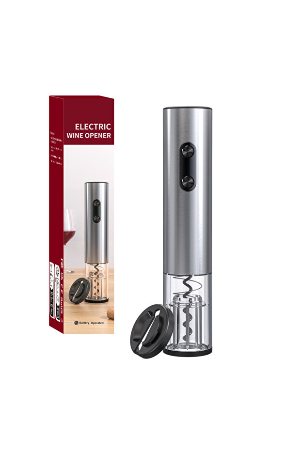 Szie 2 Electric Wine Opener Stainless Steel Wine Bottle Opener Wine Corkscrew with LED Light and Tin