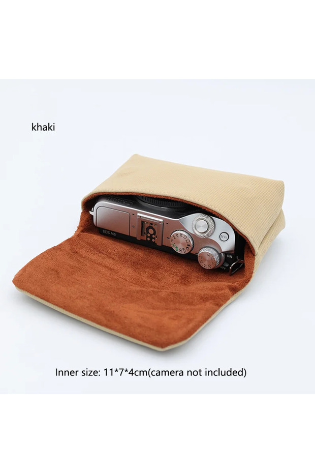 Khaki Camera Storage Bag for ZV1 ZVE10 WX500 WX350 Camera Protective Bag for Canon SX740 G7XIII G7.