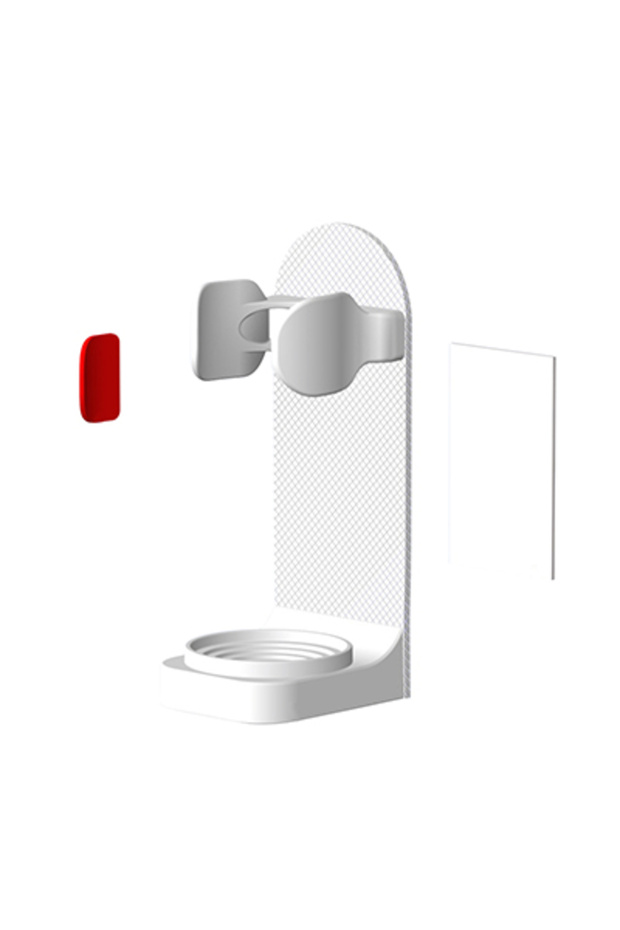 WHITE Adjustable Toothbrush Holder Electric Toothbrush Base Silicone Non-slip Wall Mount Brush Body