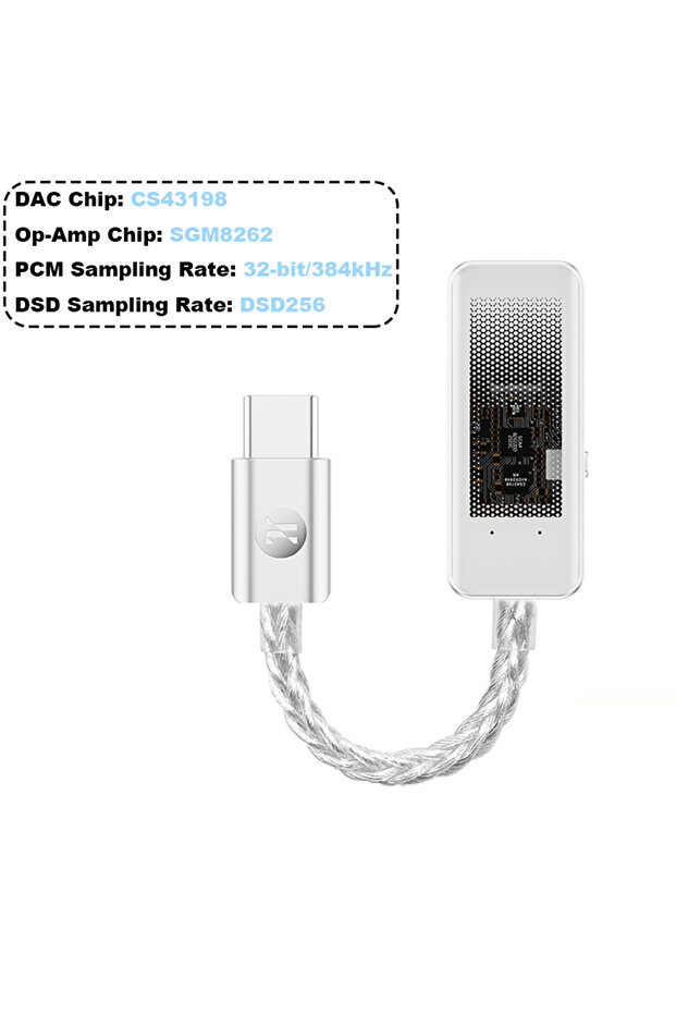 مضخم سماعات الرأس JM98 MAX المُطوّر من JCALLY JM98Max، مزود بمحول USB-C إلى 3.5 ملم ثنائي الشريحة CS43198 Earpho