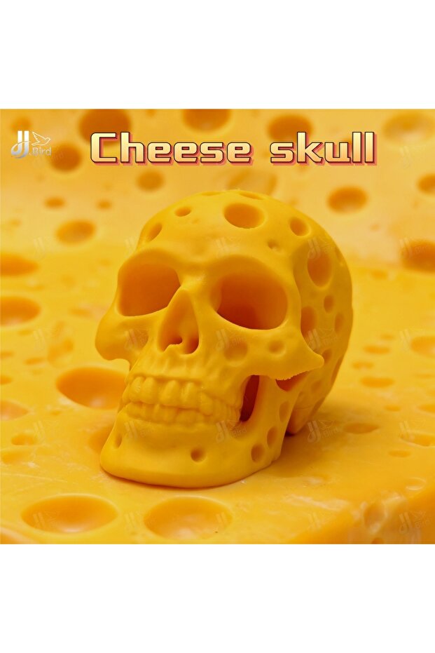Yellow A cheese skull ornaments, creative design suitable for collection and as a gift to a friend