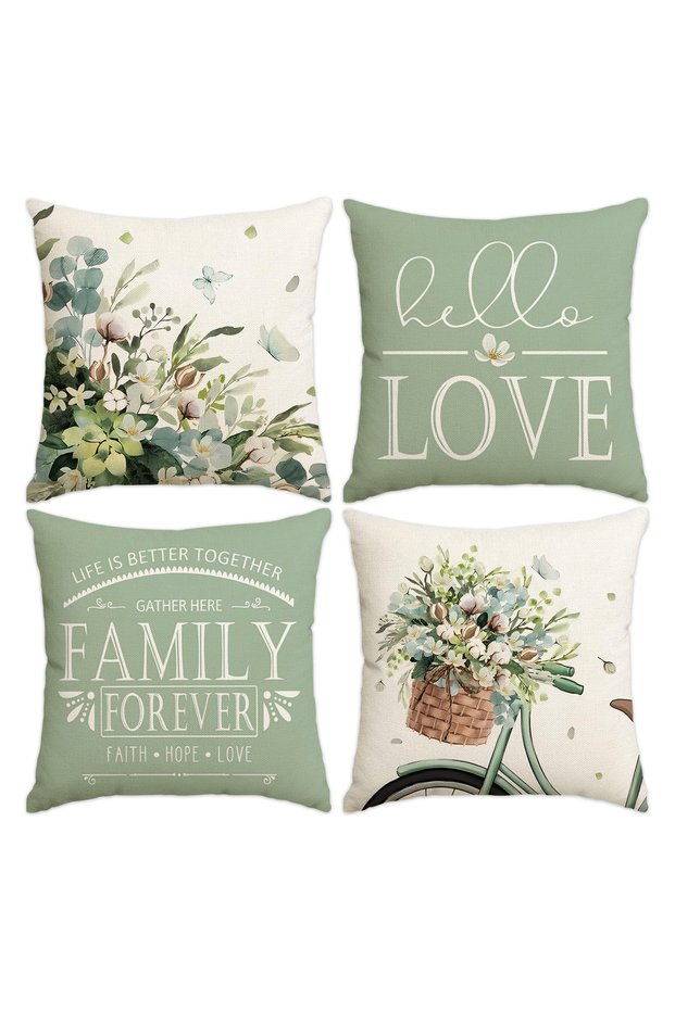 45x45cm BZ901-BZ904 1/4pcs plant flower pillow cover, summer decorative cushion cover, rural farmhou