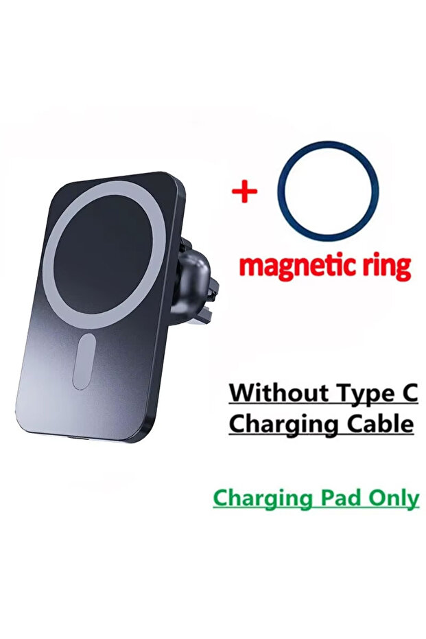 Black 30W Magnetic Car Wireless Charger For iPhone 16 15 14 13 12 Pro Max Mini Car Phone Holder Stan