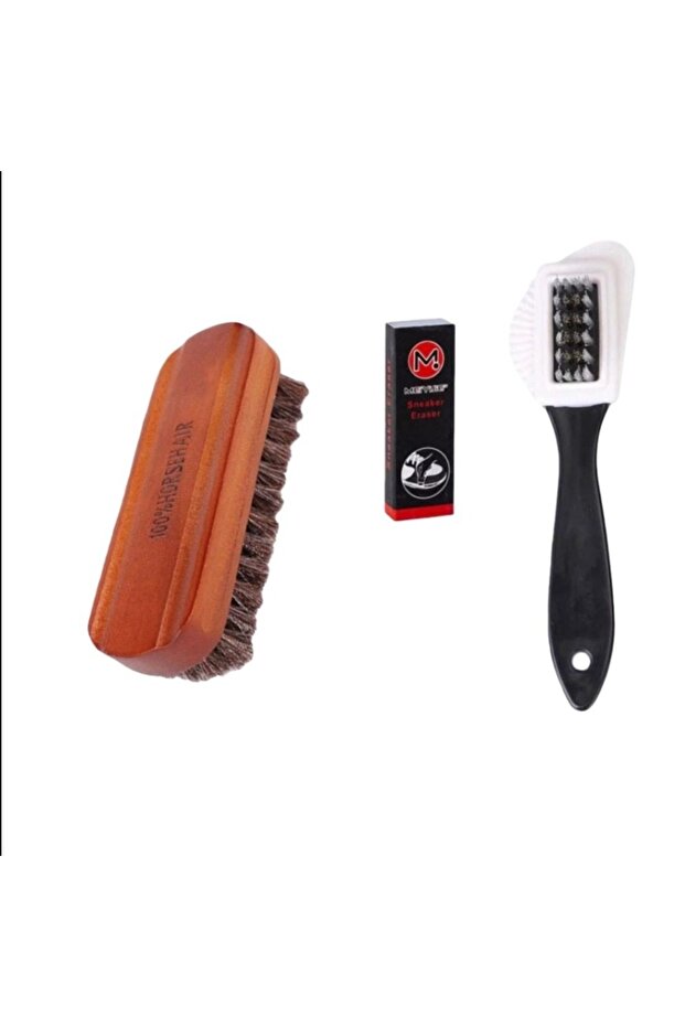 A 3Pcs/Set With Eraser Suede Brush Kit Soft Brush Stain Removal Nubuck Brushes Kit Multifunctional .