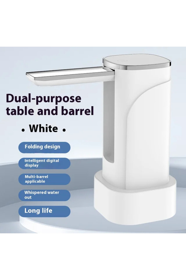 White Foldable Water Pump Bottled Water Automatic Rechargeable Water Dispenser Portable Water Pump F