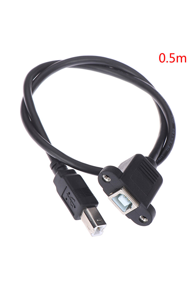 كابل تمديد طابعة USB 2.0 من النوع B ذكر إلى النوع B أنثى بطول 0.5 متر مع حامل لوحة