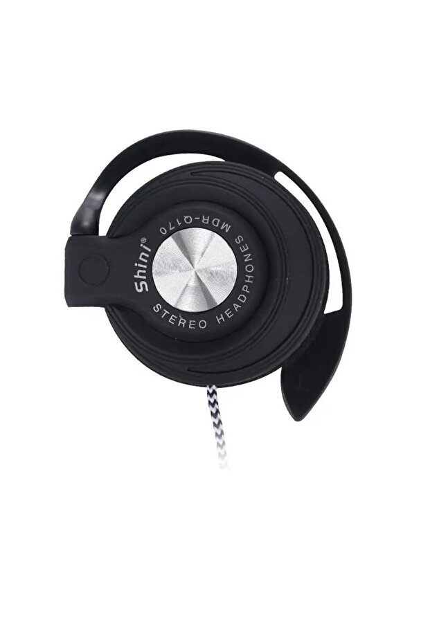 Black Auriculares Con Gancho Para La Oreja, Audífonos Con Cable De Bajo Ruido, HIFI, Graves Pesados,