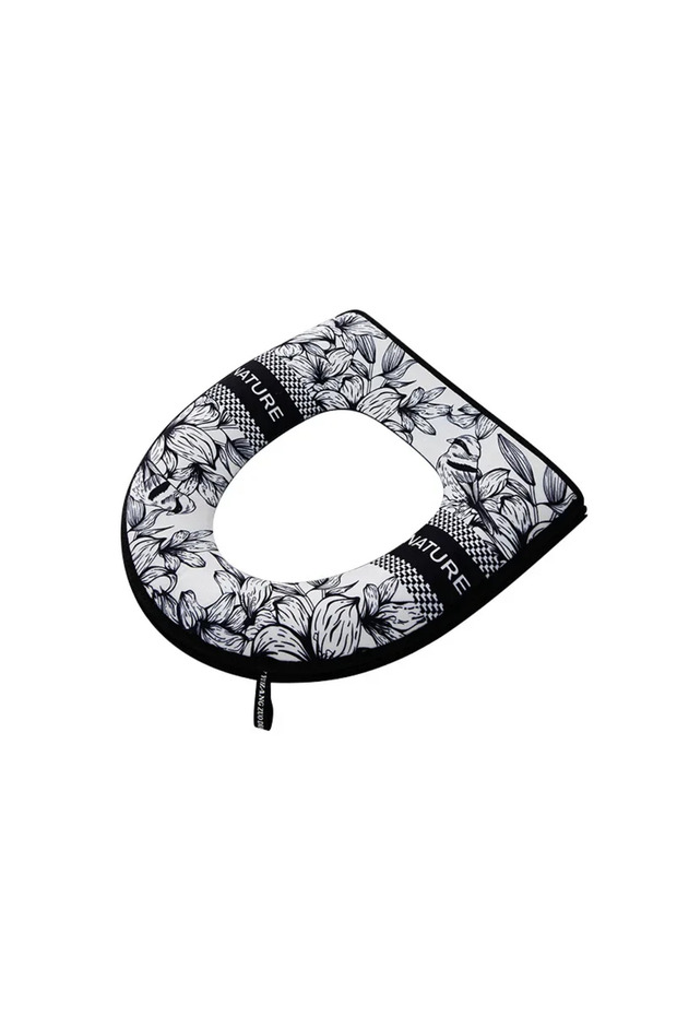 black 1Pcs Thickened Toilet Seat Zipper Toilet Cover Cartoon Universal Waterproof Toilet Cover Simpl