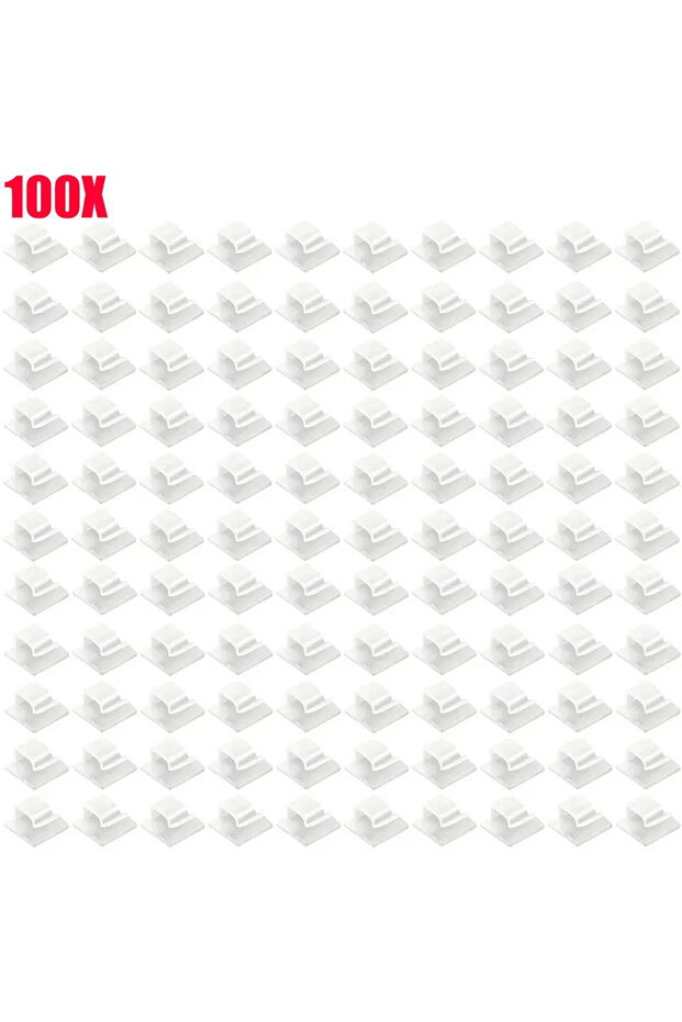 100 قطعة من مشابك السيليكون ذاتية اللصق البيضاء، من 10 إلى 100 قطعة، لتنظيم كابلات شحن USB وخطوط البيانات على الحائط