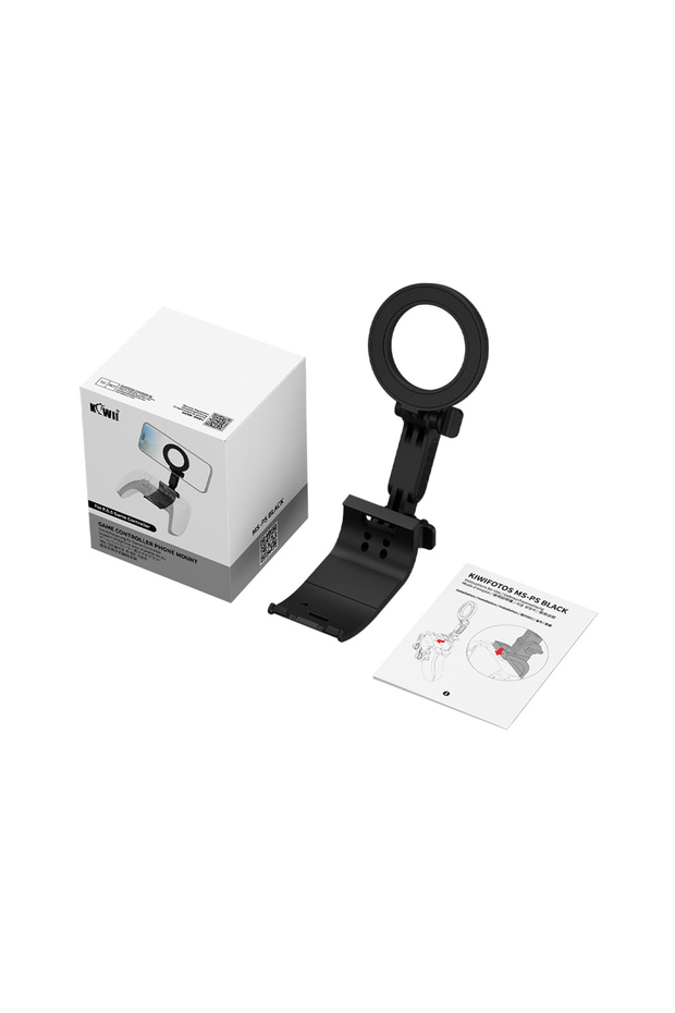 حامل هاتف أسود لجهاز تحكم PS5 مع حامل مغناطيسي MagSafe