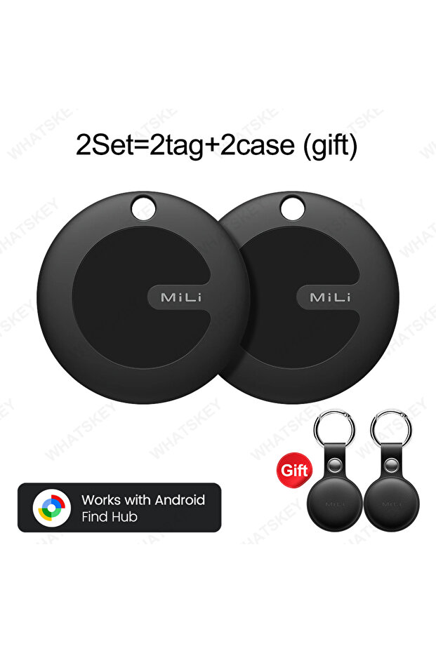 Black-2set 1-4Pcs MiLi Mitag Go GPS Tracker Android Finder Compatible with Google Find Hub (Android