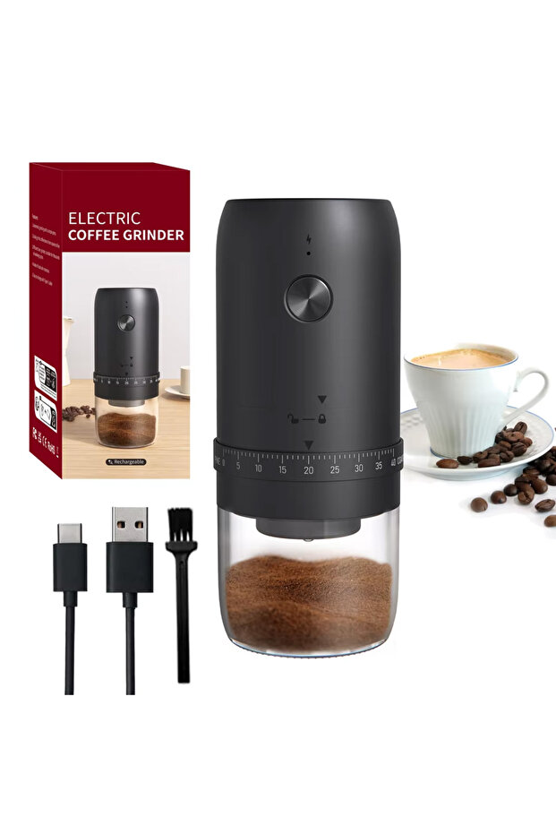 KDMJ-2AW-B New Portable USB Electric Coffee Bean Grinder 40 Gears External Adjustable Rechargeable G